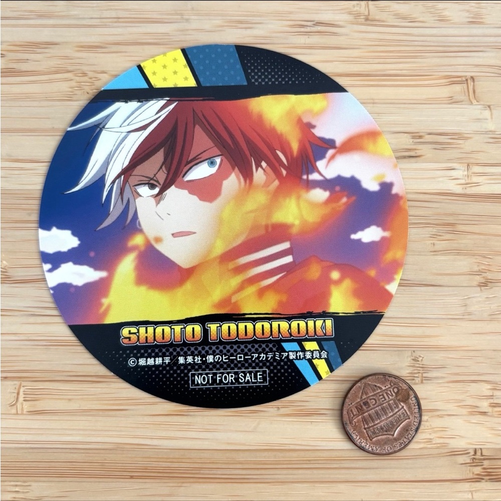 Rare EXCLUSIVE my hero academia sticker coaster todoroki